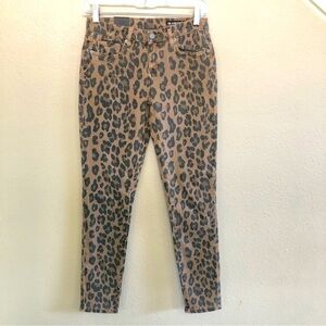 Blank NYC The Reade Crop Jungle Cat Leopard Print Skinny Jeans Size 25
